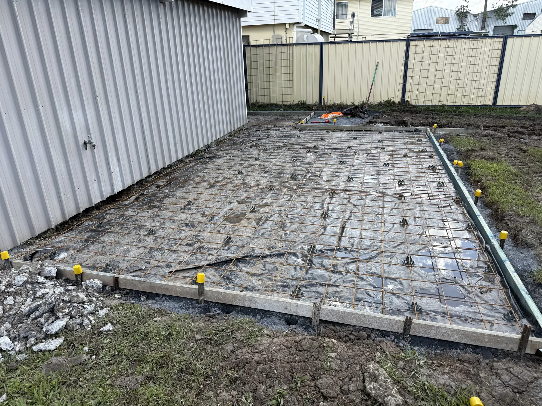 A house & shed slabs job by Bunce Concrete